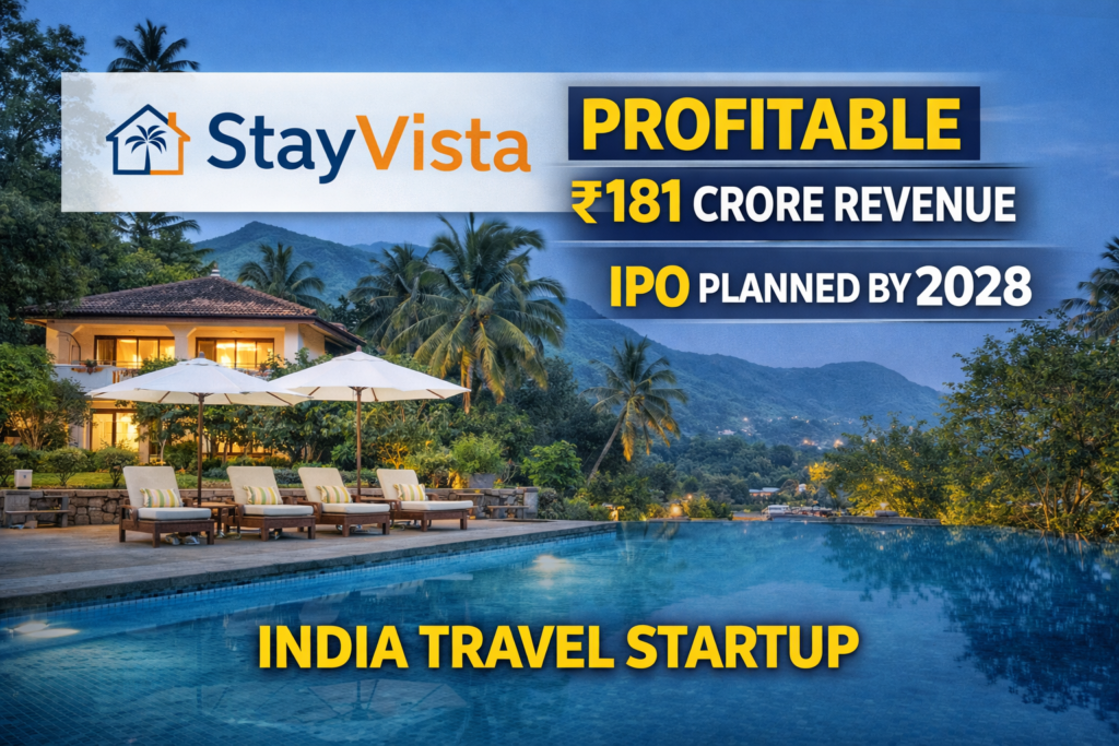 StayVista India luxury villa rental startup profitable 2026