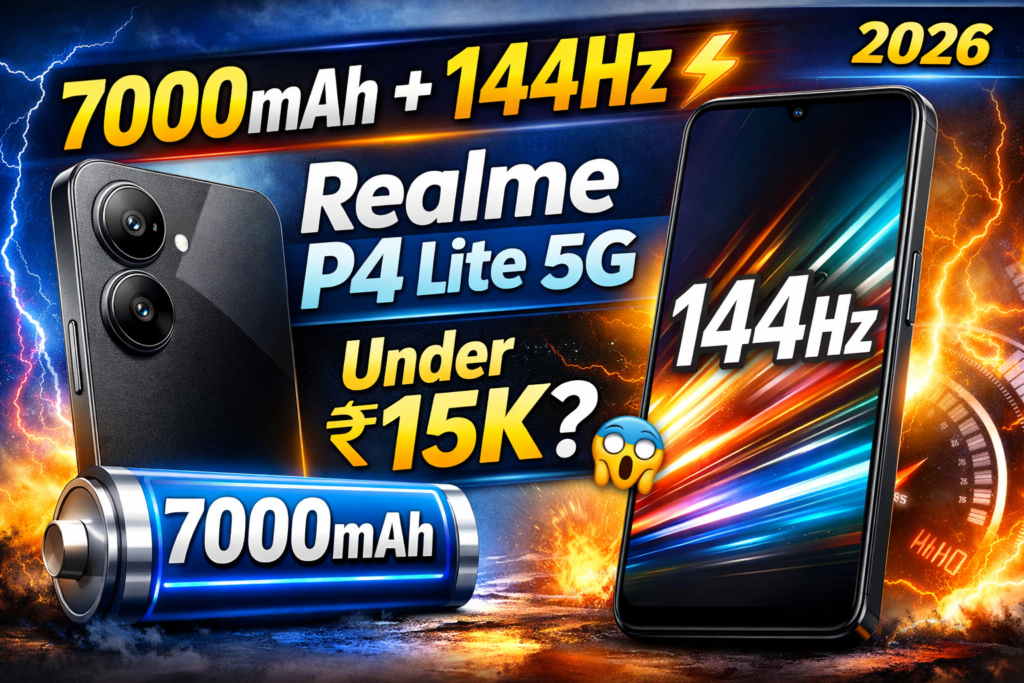 Realme P4 Lite 5G launch India price specs 7000mAh battery 144Hz 2026